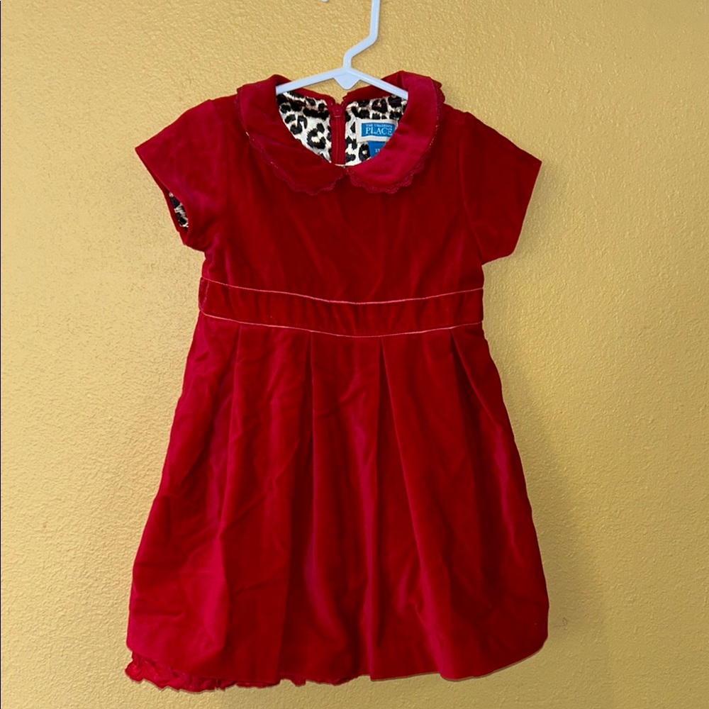 The Children's Place Red Velvet Party Dress Sz 3T